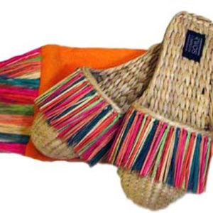 Multicolor Raffia Slippers NEW!
